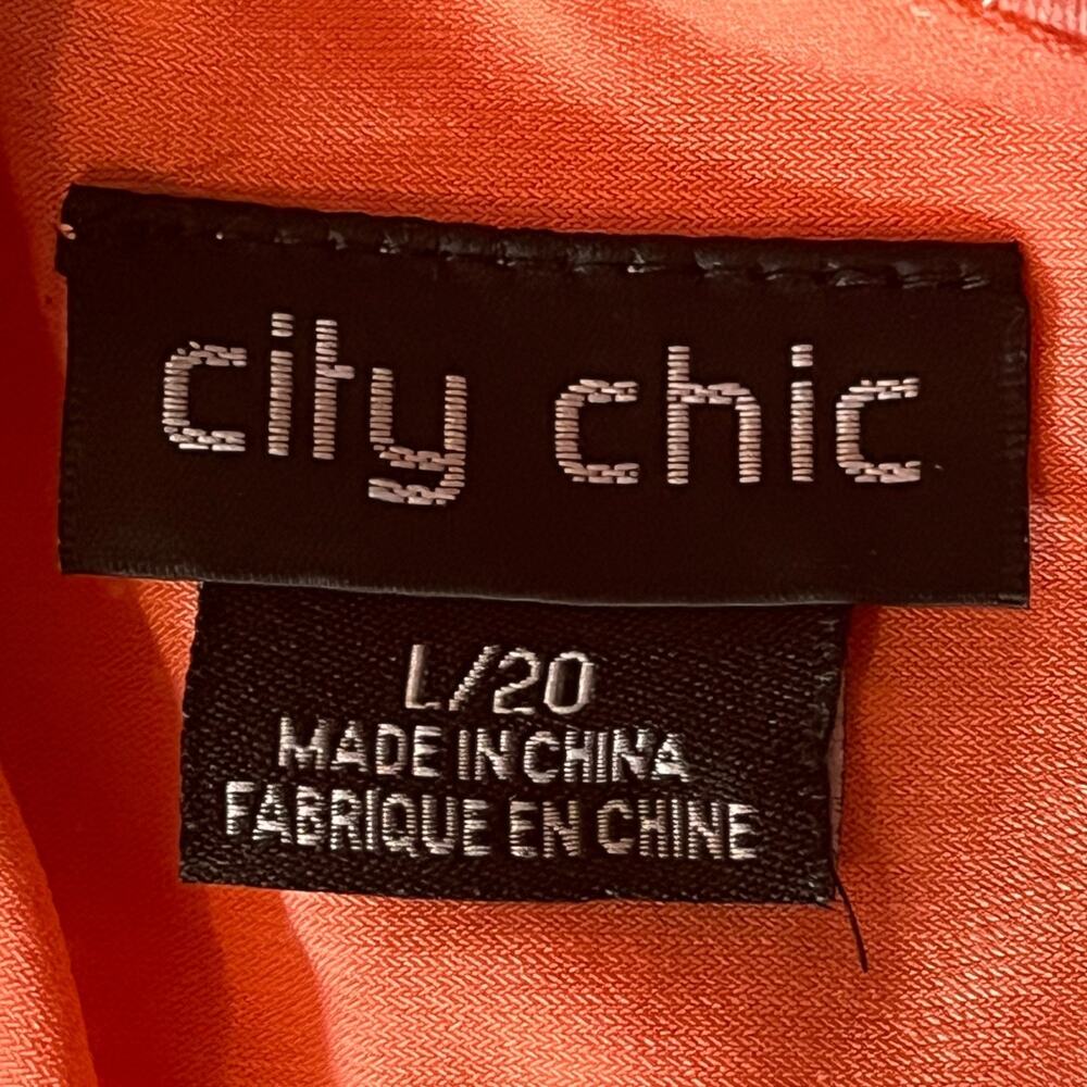 City Chic dress Garden Kiss lace v neck peach size L/20 - Picture 6 of 8